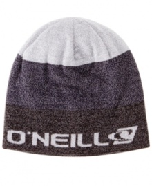 This sporty knit beanie from O'Neill is reversible so it's like getting two hats in one. This sporty knit beanie from O'Neill is reversible so it's like getting two hats in one.