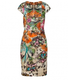 Inject garden party-ready chic into your workweek look with this lovely sheath from Milly - Square neckline, cap sleeves, fitted silhouette, concealed back zip closure, all-over floral print - Style with platform sandals and a statement satchel