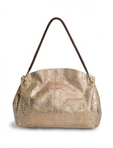 THE LOOKBraided leather shoulder strapGathered sideDome top silhouette of multicolor luxe python with metallic touchesMagnetic top closureOne outside zip pocketProtective metal feetOne inside open leather pocketOne inside zip pocket with logo pullInside logo detailTHE MEASUREMENTShoulder strap, 10 drop19½W X 13H X 4DTHE MATERIALPythonLeather trimMicrofiber liningORIGINMade in Italy THE LOOKBraided leather shoulder strapGathered sideDome top silhouette of multicolor luxe python with metallic touchesMagnetic top closureOne outside zip pocketProtective metal feetOne inside open leather pocketOne inside zip pocket with logo pullInside logo detailTHE MEASUREMENTShoulder strap, 10 drop19½W X 13H X 4DTHE MATERIALPythonLeather trimMicrofiber liningORIGINMade in Italy