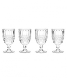 Past meets present. A beautiful scrolling pattern and fluted accents in heavy crystal make Modern Vintage Prosperity iced beverage glasses a standout addition to any table. From the Godinger drinkware collection. Past meets present. A beautiful scrolling pattern and fluted accents in heavy crystal make Modern Vintage Prosperity iced beverage glasses a standout addition to any table. From the Godinger drinkware collection.