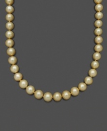 Whisk yourself away to a tropical paradise. Belle de Mer's cultured golden south sea pearls (10-12 mm) set in matching 14k gold add an exotic touch to any ensemble. Approximate length: 18 inches. Whisk yourself away to a tropical paradise. Belle de Mer's cultured golden south sea pearls (10-12 mm) set in matching 14k gold add an exotic touch to any ensemble. Approximate length: 18 inches.