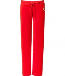 Off-duty looks get an effortless luxe edge with Juicy Coutures logo embroidered velour lounge pants - Drawstring waistline, straight leg, sits low on the hips - Style with a tee and cozy pullover, or for a sportier look, with a matching hoodie and flats Off-duty looks get an effortless luxe edge with Juicy Coutures logo embroidered velour lounge pants - Drawstring waistline, straight leg, sits low on the hips - Style with a tee and cozy pullover, or for a sportier look, with a matching hoodie and flats