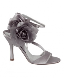 Everything's coming up roses in the Nina Critia Evening Sandals with their flirty floral corsage, sexy satin straps and slim high heel.