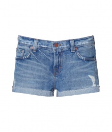Bring new-season style to your warm weather look with these ultra-flattering leg-baring hot pants from J Brand - Five-pocket style, short mini length, cuffed hem - Style with a distressed tee and flats or a billowy boho blouse and wedges Bring new-season style to your warm weather look with these ultra-flattering leg-baring hot pants from J Brand - Five-pocket style, short mini length, cuffed hem - Style with a distressed tee and flats or a billowy boho blouse and wedges
