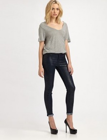 Ultra-skinny denim hugs the body like a second skin, finished with a coated boa snake-print.THE FITSlim fitRise, about 8Inseam, about 29THE DETAILSZip flyFive-pocket style98% cotton/2% elastaneDry cleanMade in USA of imported fabricModel shown is 5'9½ (177cm) wearing US size 4. Ultra-skinny denim hugs the body like a second skin, finished with a coated boa snake-print.THE FITSlim fitRise, about 8Inseam, about 29THE DETAILSZip flyFive-pocket style98% cotton/2% elastaneDry cleanMade in USA of imported fabricModel shown is 5'9½ (177cm) wearing US size 4.