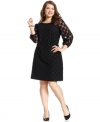 Snag a spot-on day-to-night look with Style&co.'s three-quarter-sleeve plus size dress, elegantly accented by polka dots!