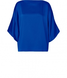 Perfect for taking from the office to cocktails, Michael Kors satin top is a chic choice for dressing up your workweek looks - Boat neckline, draped 3/4 dolman sleeves - Loosely fitted - Wear with a pencil skirt and platform pumps