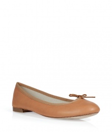 Stylish ballet flats in fine, supple toasty beige calf leather - An elegant classic from cult French footwear label Repetto - Grosgrain trim and bow detail - Round toe and 0.5 wooden heel - Chic and ultra-versatile, a must in any wardrobe - Pair with everything from skinny jeans and cropped chinos to summer dresses and pleated skirts