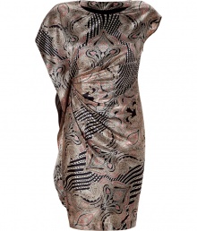 A sculptural draped fit and chic print add instant appeal to this wool-and-silk-blend dress from Etro - High round neck, asymmetrical draped top with gathering, fitted silhouette, all-over print - Wear with statement sandals and an embellished clutch A sculptural draped fit and chic print add instant appeal to this wool-and-silk-blend dress from Etro - High round neck, asymmetrical draped top with gathering, fitted silhouette, all-over print - Wear with statement sandals and an embellished clutch