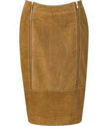 Your desk-to-date look just got more chic with this edgy-cool zip detailed suede skirt from Raoul - Double zip front, fitted pencil silhouette, seaming detail at hem - Wear with a fitted blouse, a blazer, and platform pumps Your desk-to-date look just got more chic with this edgy-cool zip detailed suede skirt from Raoul - Double zip front, fitted pencil silhouette, seaming detail at hem - Wear with a fitted blouse, a blazer, and platform pumps