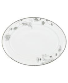 A fine vintage. The Paisley Terrace oval platter elevates even the most elegant settings with breezy florals grounded in graceful white porcelain. With luxe platinum banding to complement the rest of the Lenox dinnerware collection. Qualifies for Rebate A fine vintage. The Paisley Terrace oval platter elevates even the most elegant settings with breezy florals grounded in graceful white porcelain. With luxe platinum banding to complement the rest of the Lenox dinnerware collection. Qualifies for Rebate