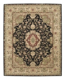 Expand beyond the standard borders of the room-size rectangle with the Nourison 2000 area rug collection. Classic in design, of the moment, while still boasting a chic sophistication, this rug features a medley of black and taupe with a floral pattern as intricate as a botanical drawing. Expand beyond the standard borders of the room-size rectangle with the Nourison 2000 area rug collection. Classic in design, of the moment, while still boasting a chic sophistication, this rug features a medley of black and taupe with a floral pattern as intricate as a botanical drawing.