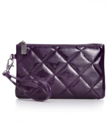 Take a shine to everyday accessorizing with this glossy goodie from Style&co. Featuring a quilted pattern and convenient wristlet strap, you can slip it in your handbag or wear it on its own almost anywhere. Take a shine to everyday accessorizing with this glossy goodie from Style&co. Featuring a quilted pattern and convenient wristlet strap, you can slip it in your handbag or wear it on its own almost anywhere.