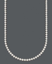 Score straight A's for style. This elegant, Belle de Mer necklace highlights grade A, cultured freshwater pearls (6-7 mm) with a polished 14k gold clasp. Approximate length: 22 inches. Score straight A's for style. This elegant, Belle de Mer necklace highlights grade A, cultured freshwater pearls (6-7 mm) with a polished 14k gold clasp. Approximate length: 22 inches.