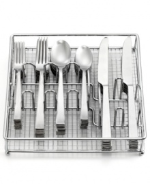 Keep it simple. The minimalist aesthetic and casual appeal of Piermont Satin flatware will get you all set for every day of the week. Includes a chrome caddy for easy storage. Keep it simple. The minimalist aesthetic and casual appeal of Piermont Satin flatware will get you all set for every day of the week. Includes a chrome caddy for easy storage.
