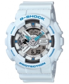 A shock to the system. This bold analog-digital watch from G-Shock livens up your look.