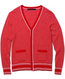 This is not your grandpa's knit-layer up for any weather pattern in this cool cardigan from Sean John. This is not your grandpa's knit-layer up for any weather pattern in this cool cardigan from Sean John.