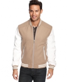 Get to head the of class with your varsity style wearing this collegiate-inspired jacket from INC International Concepts. Get to head the of class with your varsity style wearing this collegiate-inspired jacket from INC International Concepts.