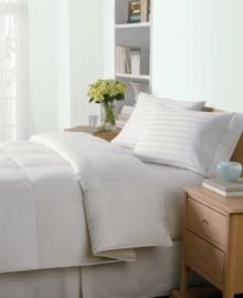 With fabulous loft, a smooth cotton cover and damask stripes, this Charter Club down comforter transforms your bed into a refuge. Featuring ecoDown fill that won't aggravate allergies. Baffle box construction helps to keep fill in place. Also features Embroidered corner silk. With fabulous loft, a smooth cotton cover and damask stripes, this Charter Club down comforter transforms your bed into a refuge. Featuring ecoDown fill that won't aggravate allergies. Baffle box construction helps to keep fill in place. Also features Embroidered corner silk.