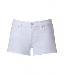 Stylish shorts in white denim - classic jeans cut with broad waistband, loops and lateral pockets - very short legs in moderate width - a sexy eye-catcher for women with model legs - match with a tunic and hot gladiator booties or a t-shirt and thongs Stylish shorts in white denim - classic jeans cut with broad waistband, loops and lateral pockets - very short legs in moderate width - a sexy eye-catcher for women with model legs - match with a tunic and hot gladiator booties or a t-shirt and thongs