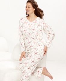Sleep tight in pretty prints. Charter Club's plus size pajamas feature a darling floral print with decorative trim at the neckline. Sleep tight in pretty prints. Charter Club's plus size pajamas feature a darling floral print with decorative trim at the neckline.