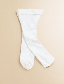 Simple, stretchy tights keep little legs covered under dresses or whenever it's chilly.Two pairs of same colorSuper stretchy for a great fit85% nylon/15% spandexHand washMade in USA Simple, stretchy tights keep little legs covered under dresses or whenever it's chilly.Two pairs of same colorSuper stretchy for a great fit85% nylon/15% spandexHand washMade in USA