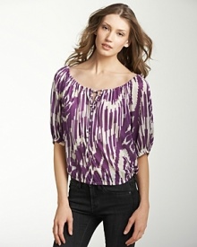 This vividly printed Velvet by Graham & Spencer top is an eclectic addition to your new-season portfolio.