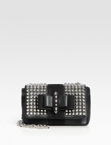 Rock n' roll glam meets a lady-like silhouette in this demure flap-bag crafted from studded calfskin.Chain shoulder strap, 22½ drop Magnetic snap flap closure One inside open pocket Faille lining 5½W X 3¾H X 2D Made in Italy Rock n' roll glam meets a lady-like silhouette in this demure flap-bag crafted from studded calfskin.Chain shoulder strap, 22½ drop Magnetic snap flap closure One inside open pocket Faille lining 5½W X 3¾H X 2D Made in Italy