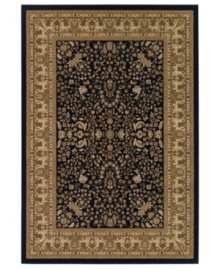 A lush ground of deep ebony and cream creates a stunning composition in the Tamena area rug from Couristan. Woven of heat-set Courton™ polypropylene, a synthetic fiber that's meticulously crafted for durability. A lush ground of deep ebony and cream creates a stunning composition in the Tamena area rug from Couristan. Woven of heat-set Courton™ polypropylene, a synthetic fiber that's meticulously crafted for durability.