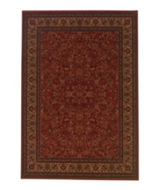 A modern classic. Fashioned using the most advanced method available for heat-set polypropylene, the Everest Isfahan collection offers a contemporary dance of crimson symmetry, and refined style. Field features intricate floral motif set against a rich, red background, and an elaborate, courtly border. Super-dense power-loom weave creates a natural appearance without sacrificing the soft luxury finish of hand-woven rugs. One-year limited warranty (defects due to manufacturing). A modern classic. Fashioned using the most advanced method available for heat-set polypropylene, the Everest Isfahan collection offers a contemporary dance of crimson symmetry, and refined style. Field features intricate floral motif set against a rich, red background, and an elaborate, courtly border. Super-dense power-loom weave creates a natural appearance without sacrificing the soft luxury finish of hand-woven rugs. One-year limited warranty (defects due to manufacturing).