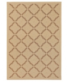 Cream of the crop -- featuring an elegant lattice design and subtle detailing against a cream-colored ground. Made from structured-weave polypropylene, this indoor/outdoor rug from Couristan is 100% recyclable and resistant to fading, mildew and mold. Cream of the crop -- featuring an elegant lattice design and subtle detailing against a cream-colored ground. Made from structured-weave polypropylene, this indoor/outdoor rug from Couristan is 100% recyclable and resistant to fading, mildew and mold.