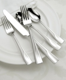 Modern flatware with a twist, Oneida's Splice pattern puts together matte and polished stainless steel. Squared handles keep place settings streamlined for parties of four. Modern flatware with a twist, Oneida's Splice pattern puts together matte and polished stainless steel. Squared handles keep place settings streamlined for parties of four.