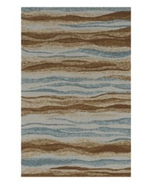 Make waves at your next outdoor gathering. This indoor/outdoor rug from Dalyn features a cool and calming design crafted from hand-hooked polypropylene for superb durability and easy cleaning. Make waves at your next outdoor gathering. This indoor/outdoor rug from Dalyn features a cool and calming design crafted from hand-hooked polypropylene for superb durability and easy cleaning.