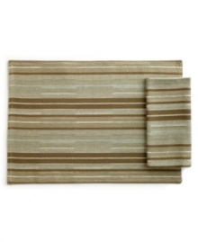 Layer your table in the timeless stripes and serene earth tones of Thea placemats from Dansk. In pure cotton for a casual look and feel. Layer your table in the timeless stripes and serene earth tones of Thea placemats from Dansk. In pure cotton for a casual look and feel.