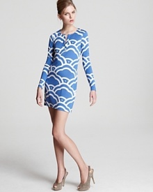 Enjoy blues skies any day in this cloud print DIANE von FURSTENBERG dress, created in luxe silk jersey for a sleek fit.