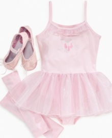 She can dance around and twirl her tutu when she's wearing this lovely leotard from Disney. She can dance around and twirl her tutu when she's wearing this lovely leotard from Disney.