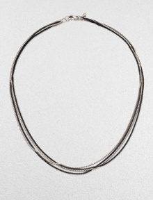 From the Chain Collection. Simple and stunning, this four-row design combines polished and blackened baby box chains.Sterling silver Length, about 17 Lobster clasp Imported From the Chain Collection. Simple and stunning, this four-row design combines polished and blackened baby box chains.Sterling silver Length, about 17 Lobster clasp Imported