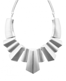 Attract attention in this head-turning necklace. Bar III's art deco-inspired statement maker features a chunky, geometric design set in matte silver tone mixed metal. Approximate length: 23-1/2 inches + 3-inch extender. Approximate drop: 6 inches. Attract attention in this head-turning necklace. Bar III's art deco-inspired statement maker features a chunky, geometric design set in matte silver tone mixed metal. Approximate length: 23-1/2 inches + 3-inch extender. Approximate drop: 6 inches.