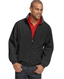 Consistency is key. Wind and rain resistance as well as technology to keep body temperature constant makes this jacket from Weatherproof the perfect outerwear piece you know you can always rely on. Consistency is key. Wind and rain resistance as well as technology to keep body temperature constant makes this jacket from Weatherproof the perfect outerwear piece you know you can always rely on.