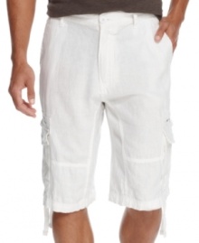 In cool, casual linen, these shorts from Ecko Unltd are ready for any warm-weather adventure.