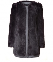 Stunning yet easy to style, this shearling coat from DKNY features tonal wool trim maximizing a day-to-night versatility - Round neckline, long sleeves, concealed front button placket, side slit pockets - Slim, straight silhouette - Wear with a slinky cocktail sheath and heels or an elevated jeans-and-tee combo Stunning yet easy to style, this shearling coat from DKNY features tonal wool trim maximizing a day-to-night versatility - Round neckline, long sleeves, concealed front button placket, side slit pockets - Slim, straight silhouette - Wear with a slinky cocktail sheath and heels or an elevated jeans-and-tee combo