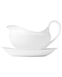In 18th century England, Josiah Wedgwood, creator of the world famous Wedgwood ceramic ware, established a tradition of outstanding craftsmanship and artistry which continues today. The heirloom-quality Signet Platinum dinnerware pattern is designed for formal entertaining, in pristine white bone china banded with polished platinum. In 18th century England, Josiah Wedgwood, creator of the world famous Wedgwood ceramic ware, established a tradition of outstanding craftsmanship and artistry which continues today. The heirloom-quality Signet Platinum dinnerware pattern is designed for formal entertaining, in pristine white bone china banded with polished platinum.