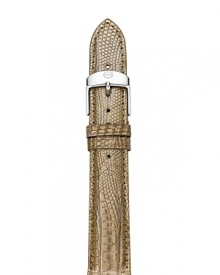 Michele goes exotic with this lizard leather watch strap. Designed to update your favorite watch, it's interchangeable with heads from the brand's much-coveted collection.