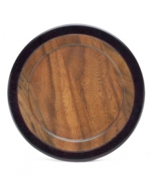 Rustic, redefined. Add an element of nature to your tablescape with this handsome charger, crafted of richly grained acacia wood. From Noritake's Kona Wood collection. Rustic, redefined. Add an element of nature to your tablescape with this handsome charger, crafted of richly grained acacia wood. From Noritake's Kona Wood collection.