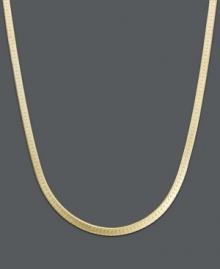 A timeless addition to your collection. This rich necklace features a flat herringbone chain crafted in 14k gold. Approximate length: 24 inches. Approximate width: 1.25 mm. A timeless addition to your collection. This rich necklace features a flat herringbone chain crafted in 14k gold. Approximate length: 24 inches. Approximate width: 1.25 mm.