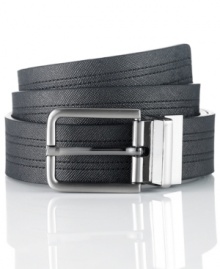 Smarten up your casual wardrobe with a textured belt from Alfani.