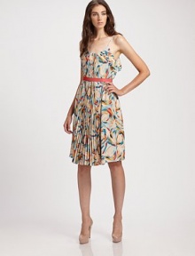 Airy, supple silk accented by ruffles and pleated details, cinched at the waist with a narrow belt.Spaghetti strapsSide rufflesPleated front panelIncluded beltAbout 24 from natural waistSilkDry cleanMade in USA of Italian fabricModel shown is 5'11 (180cm) wearing US size 4. Airy, supple silk accented by ruffles and pleated details, cinched at the waist with a narrow belt.Spaghetti strapsSide rufflesPleated front panelIncluded beltAbout 24 from natural waistSilkDry cleanMade in USA of Italian fabricModel shown is 5'11 (180cm) wearing US size 4.