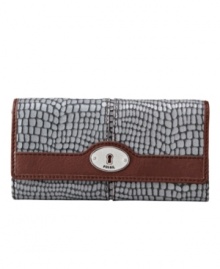 Vibrant with metallic snakeskin and subtle stitching details, the Maddox will hold your financial essentials in trendy style.