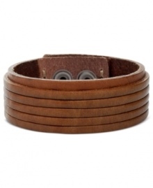 No frills, but plenty of thrills. Fossil's men's bracelet is crafted from brown leather to give it a rugged appeal. Adjusts to fit wrist. Approximate length: 7-7-3/4 inches. No frills, but plenty of thrills. Fossil's men's bracelet is crafted from brown leather to give it a rugged appeal. Adjusts to fit wrist. Approximate length: 7-7-3/4 inches.