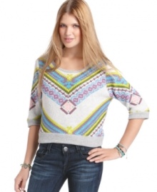 Stay on-trend with Fire's Aztec printed top. Pair it with your fave skinny jeans for daytime or date night! Stay on-trend with Fire's Aztec printed top. Pair it with your fave skinny jeans for daytime or date night!